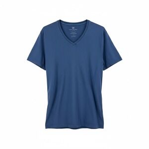 Mack Weldon Mens Blue Pima Cotton V-Neck T-Shirt Size Large Short Sleeve